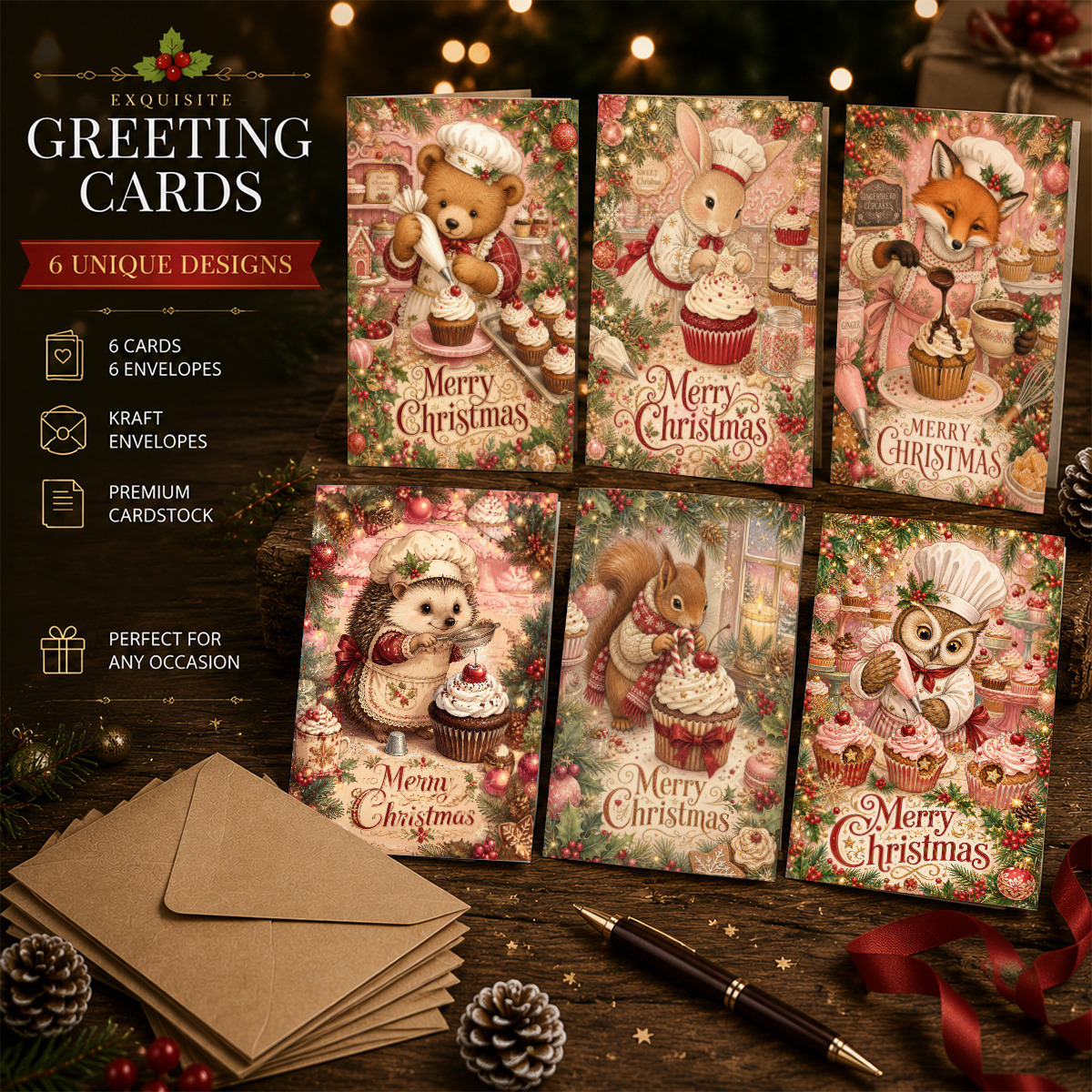 item picture 6 12 24pcs set christmas greeting cards with envelopes fun and   holiday cards for festive greetings gifts birthdays notes and creative card making