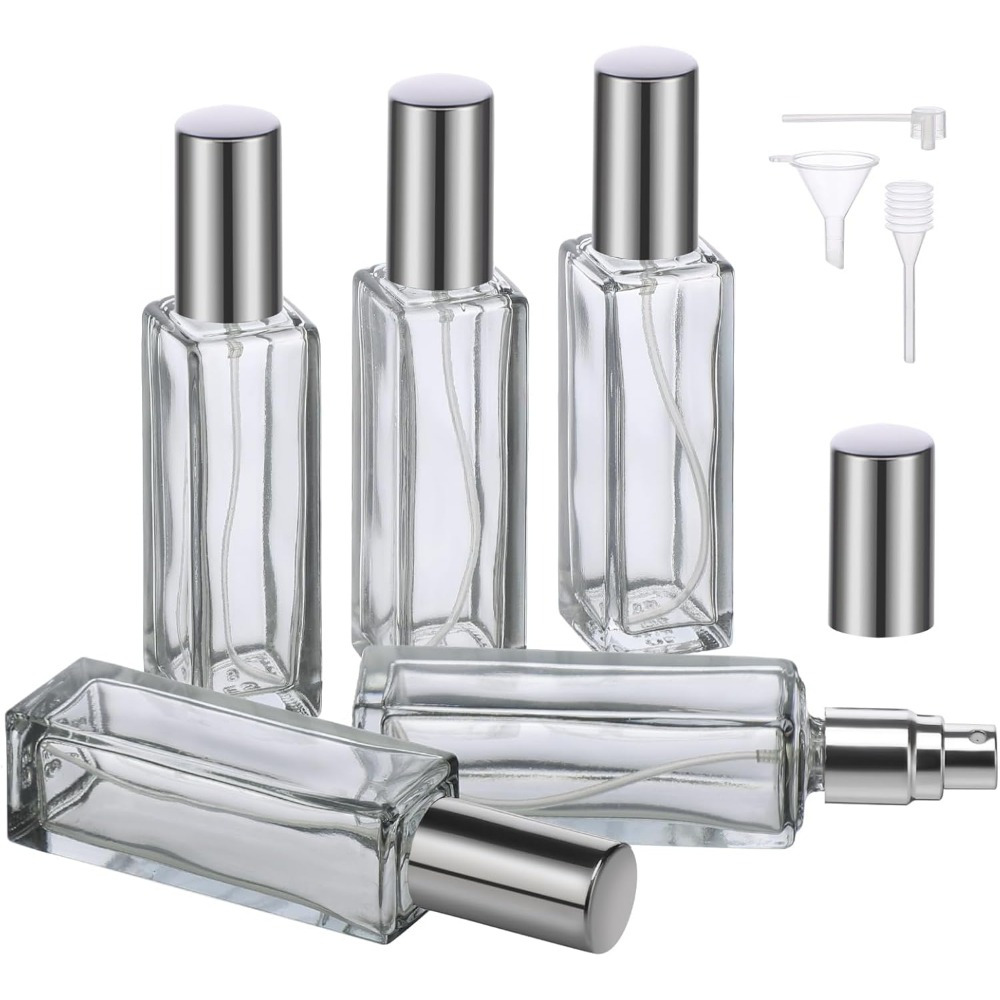 Temu – TEMU 5pcs 20ml Refillable Glass Perfume Spray Bottles – Leakproof, Mini Pocket-sized Fragrance Dispensers For Travel &