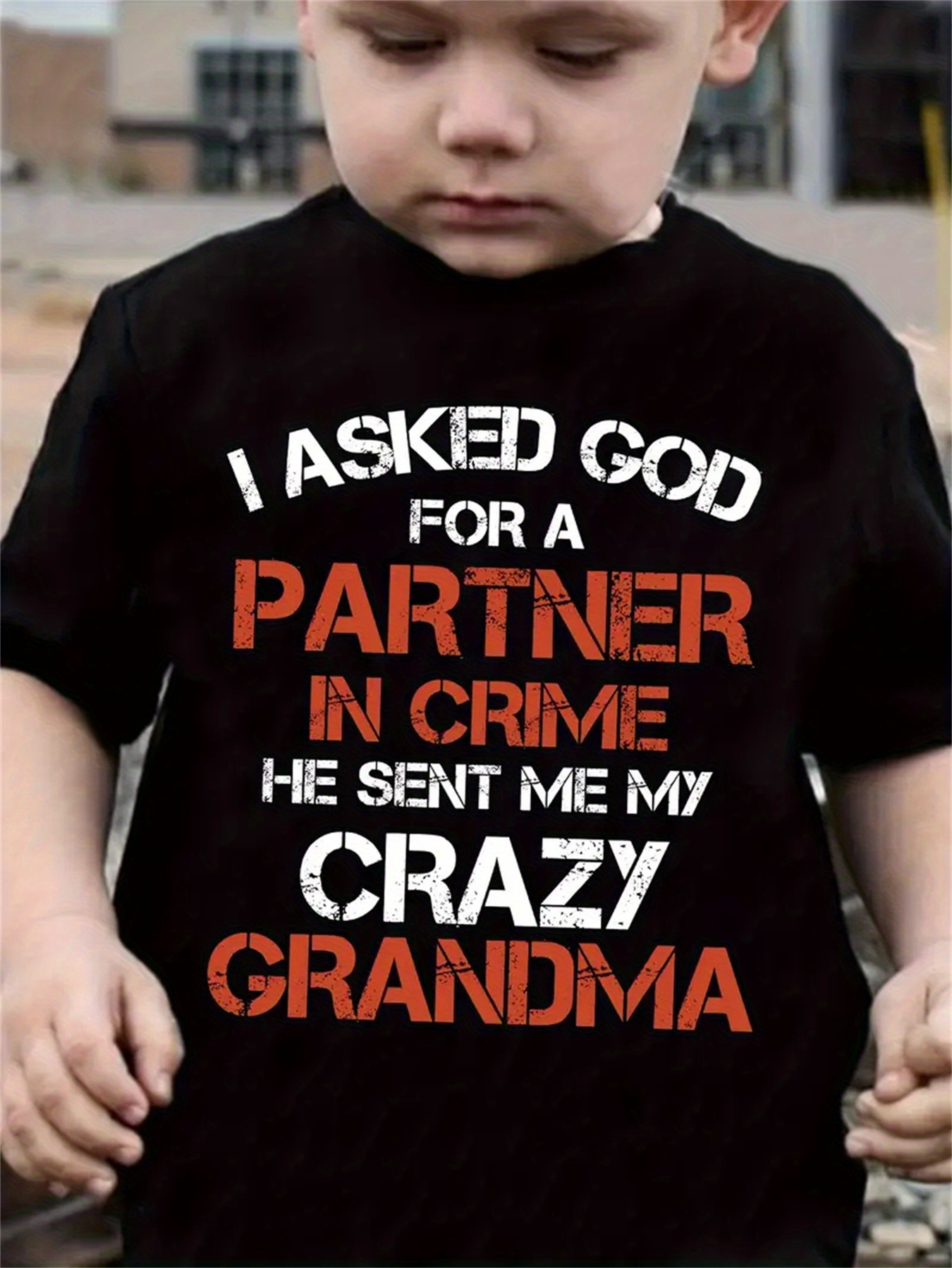 boys casual t shirt crazy grandma humorous letter print black polyester round neck short sleeve comfortable durable ideal for spring summer autumn stylish   apparel tween boy clothes mixed color 0