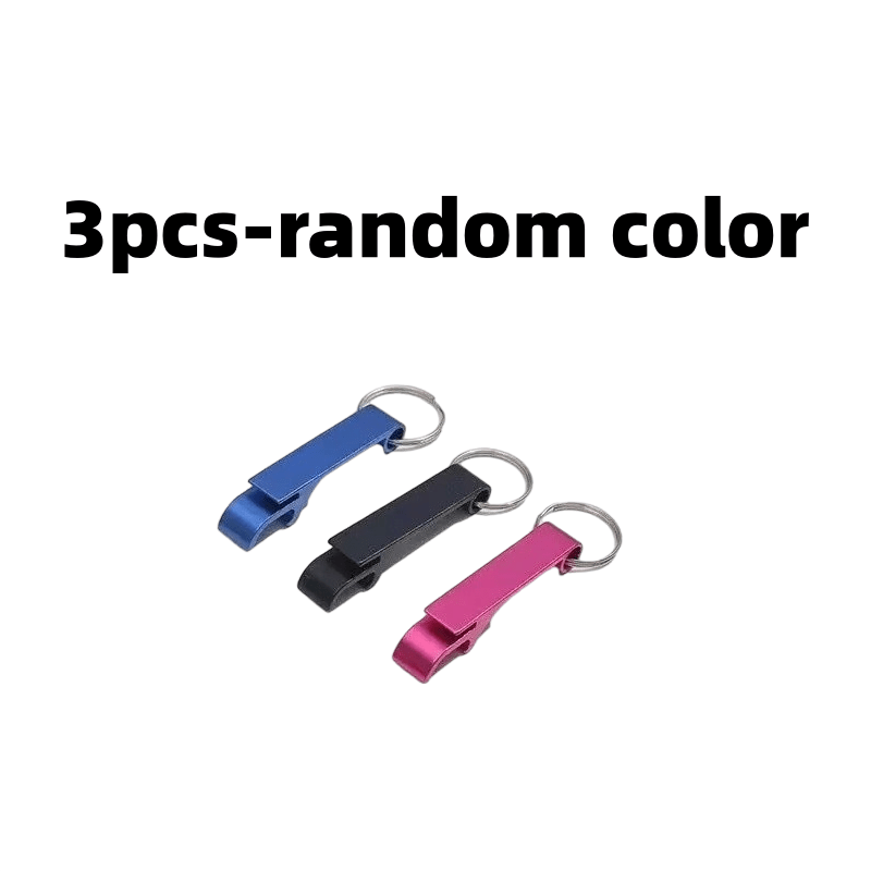 TEMU Random 3pcs Colored Bottle Openers, Aluminum Alloy Can And Bottle Openers, Beverage Beer Bottle Opener, Suitable For Bar And Home Use, Compact