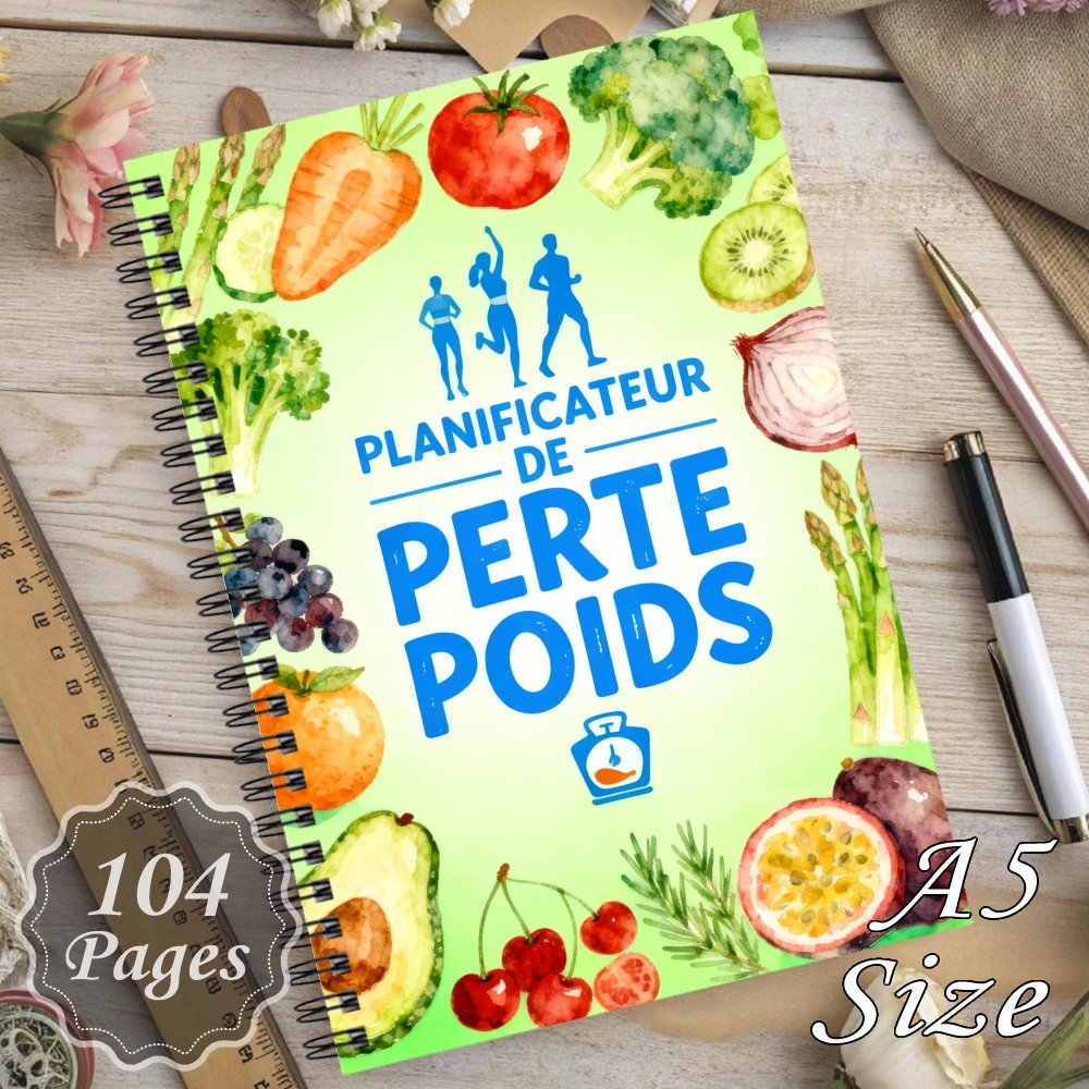 TEMU Carnet de 1 plan de de poids et journal de santé pour suivre les objectifs de , les mensurations corporelles et les repas nutritionnels, avec un