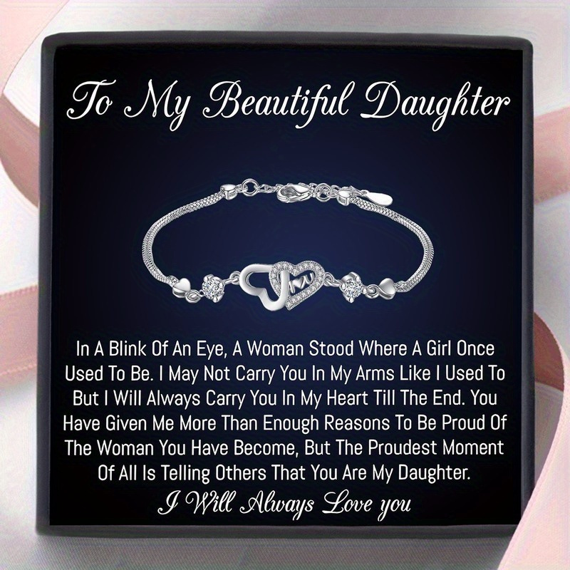 

Bracelet, Y2k Titanium Steel Synthetic Zirconia, & Jewelry, Engraved Mom And Dad, For Christmas , All Fit