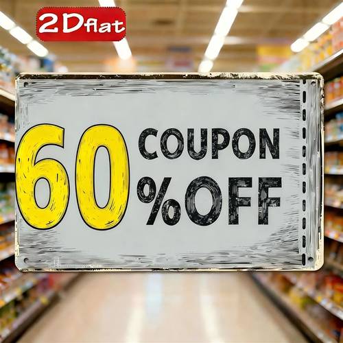 2d flat 2d flat bohemian style wall mounted iron coupon board 60 off coupons suitable for christmas thanksgiving easter and hanukkah square promotional sign suitable for office mall and retail store decoration discount coupon