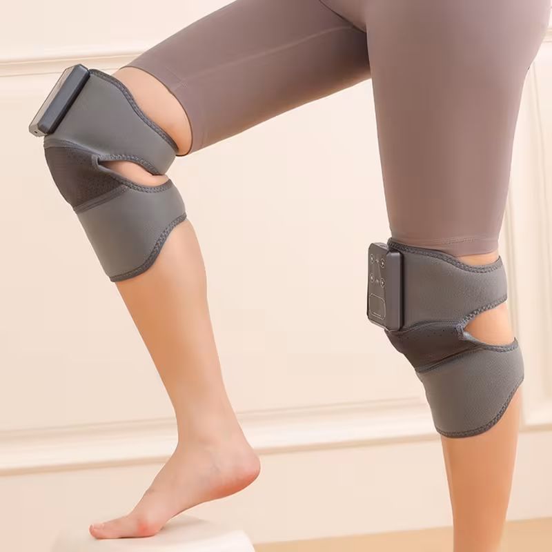 a portable knee massager that offers heating and vibration designed for use on knees elbows and shoulders it adjustable temperature controls and an lcd screen making it leg and knee massages an gift for parents and elderly individuals Product details 2