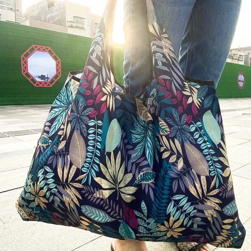 Spacious And Sturdy, This Portable And Foldable Tote Features A , Making It Perfect For Outdoor Shopping, Daily Use, Travel, And Fitness Activities