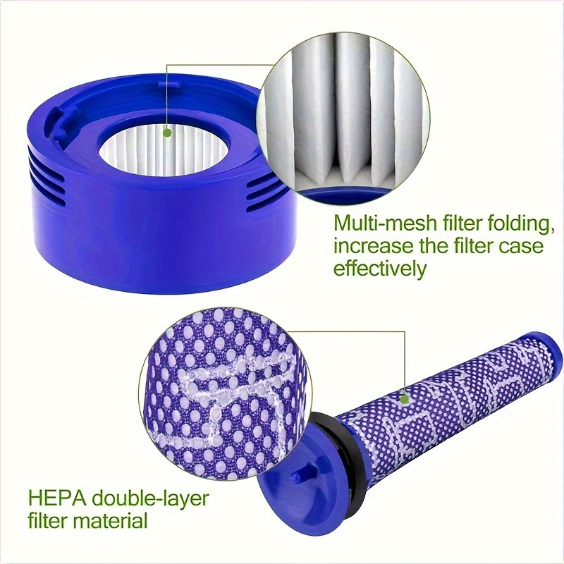 2 or 4 replacement filters for   vacuums fits v6 v7 v8  59  58 models   pre filter and post filter meshes details 3