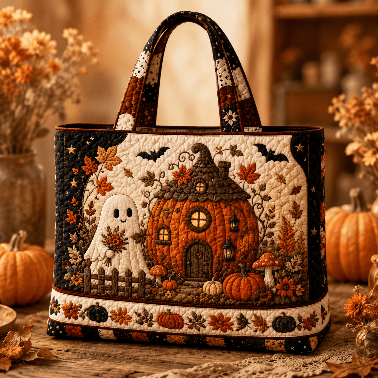 TEMU Sac fourre-tout matelassé pour femmes avec fermeture éclair - Grande , et facile à , idéal pour les , , , de sport | Joli motif de chauve-souris