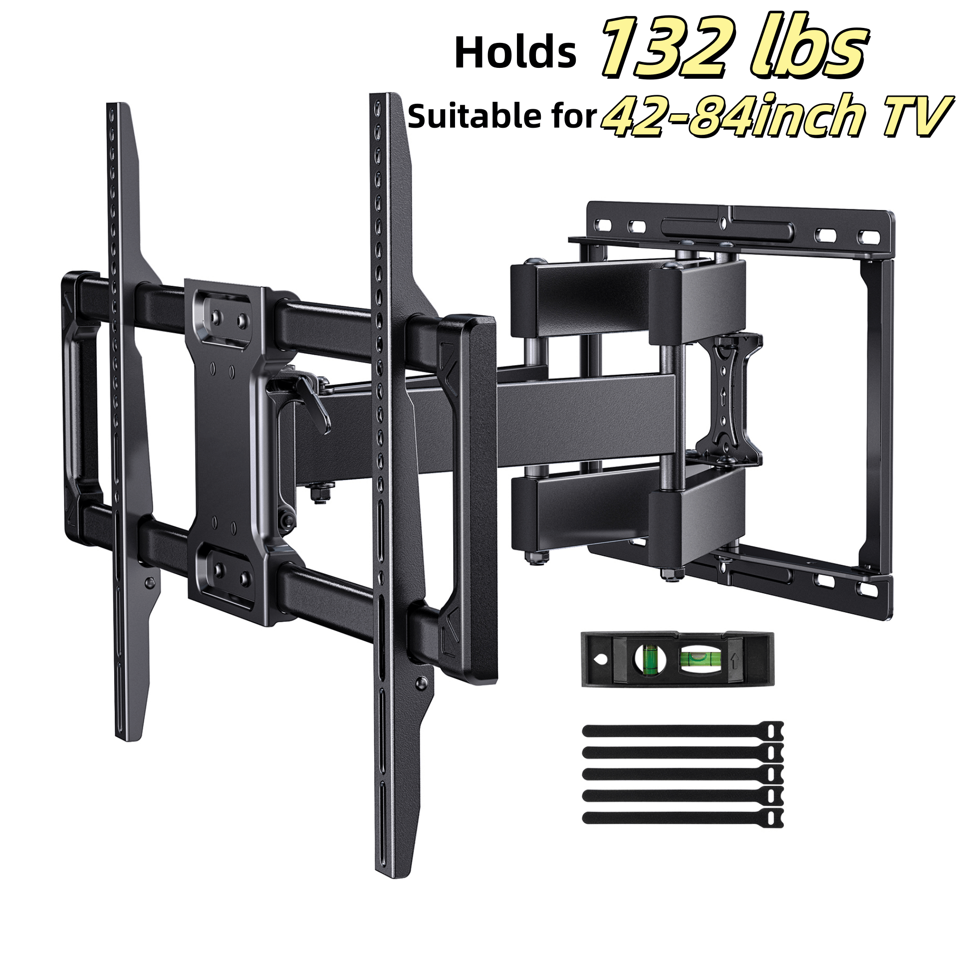Fits 42- Stand, Tv Stand, Tv Stand And Wall Mount, Mount (up To 132 Lbs), Tv Stand With Dual Articulating , Tilt, Swivel, Extend, Level, Max Vesa 600x400mm, 16 Inch Studs