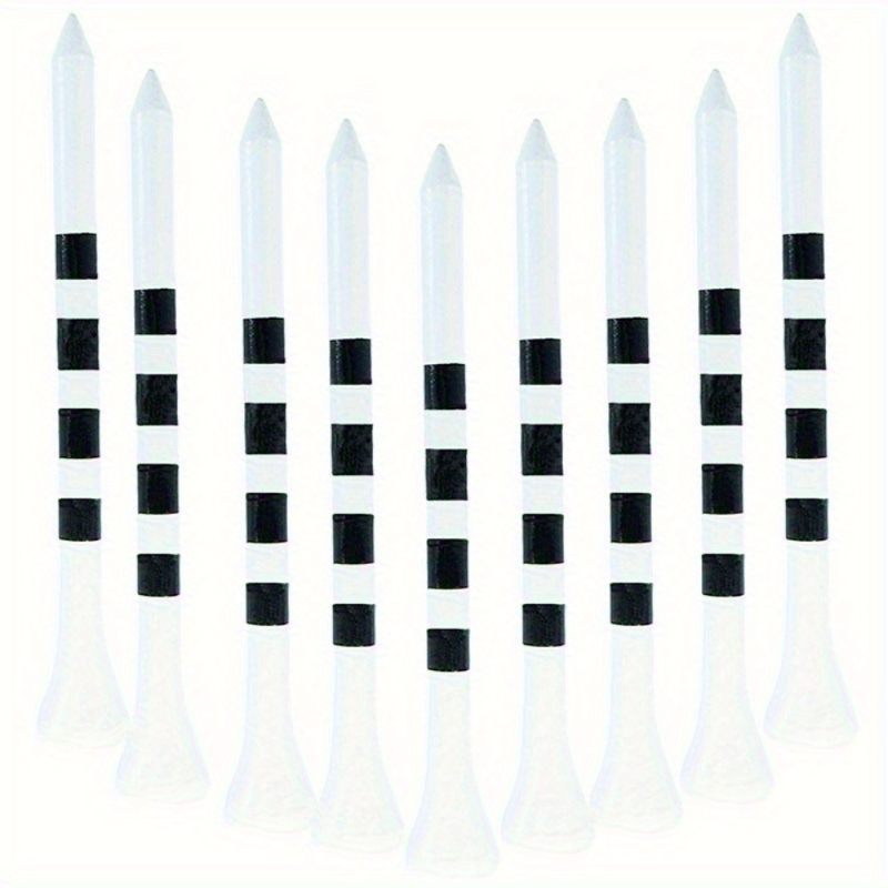 1 set of high quality tees 2 74 inch durable and flexible white with black stripes suitable for practice and tournament venues accessory tee