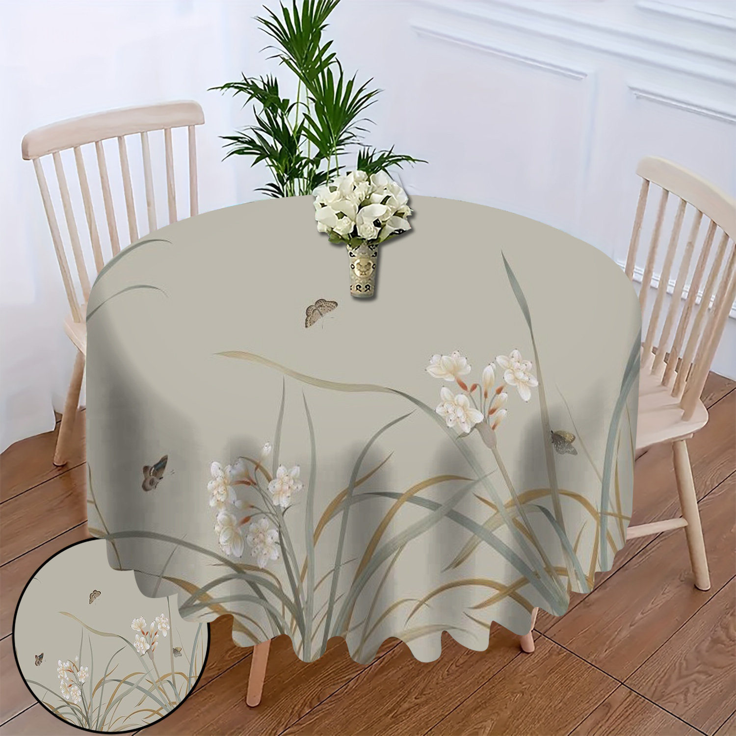 

Open 1pc Living Room Tablecloth Coffee Table Tablecloth Household Dustproof Tablecloth Round Decorative Cover