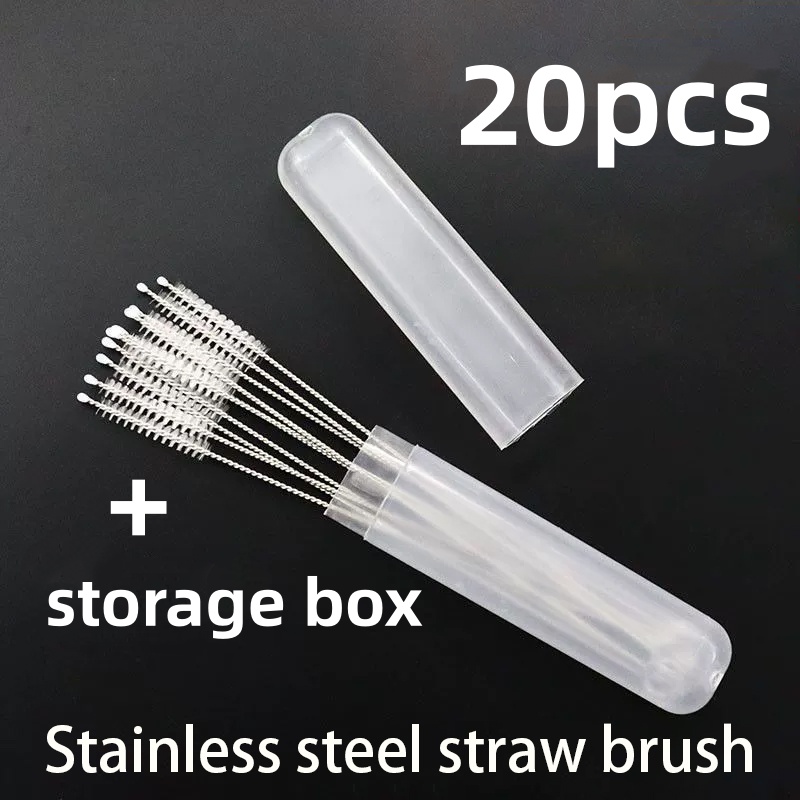 TEMU With A Storage Box Of 20 Stainless Steel Cleaning Brushes, Reusable Household Kitchen Tools, Suitable For Glassware, , Etc.! Ideal For Kitchen