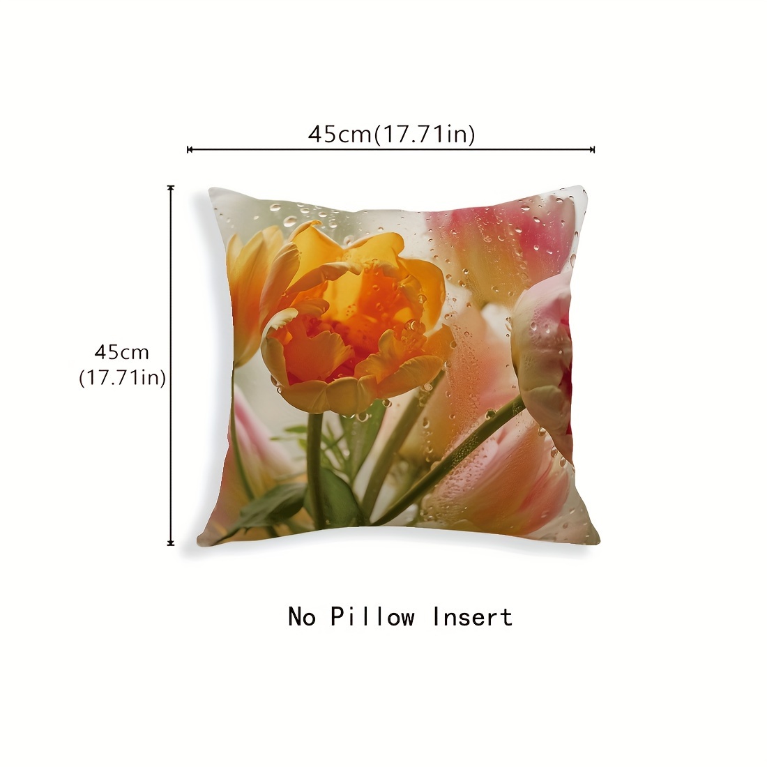 4pcs 17 72x 17 72inch   glass flower   pillow   set car cushion cover living room sofa bedroom pillow bedside backrest pillowcase home decoration pillow   double sided printing Product details 2