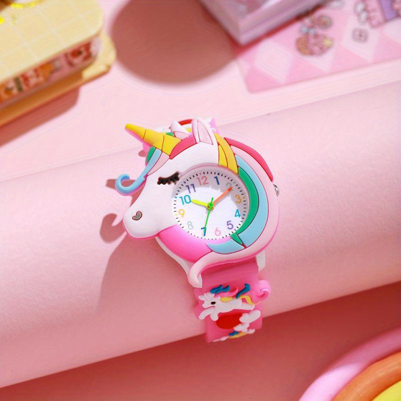 Image of Unicorn Rainbow Watch | Grandma-approved Hypoallergenic Silicone Strap | Screen- Teacher With Dial | Meaningful Grandchild Love Gift For Birthdays & First Milestones