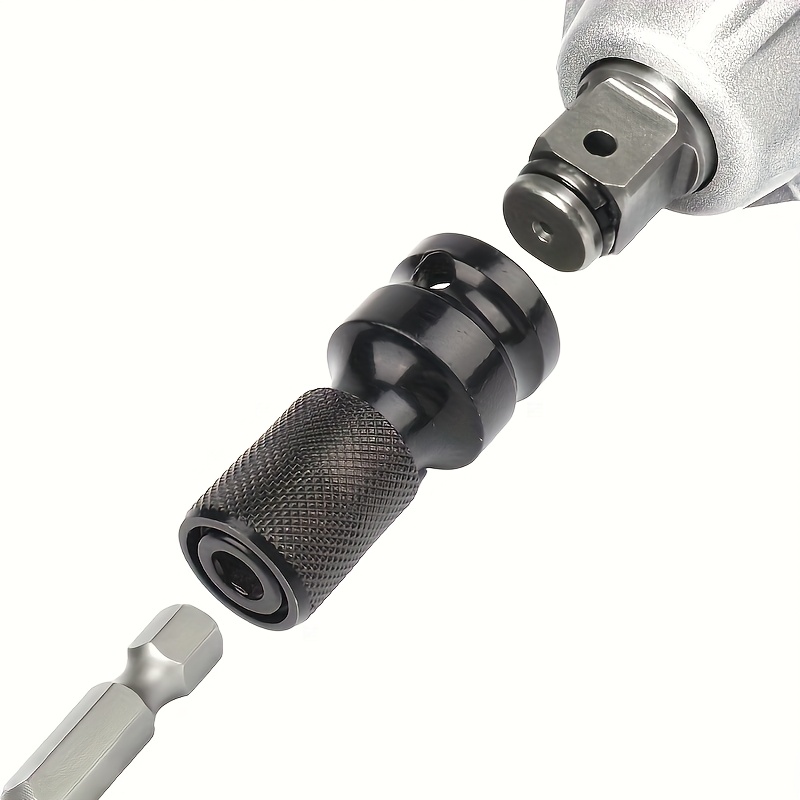 Five-piece Wrench Bit Set, Including Wrench Adapter, Adapter Cover, Hexagonal, 1/2 Inch To 1/4 Inch Drill Bit Adapter