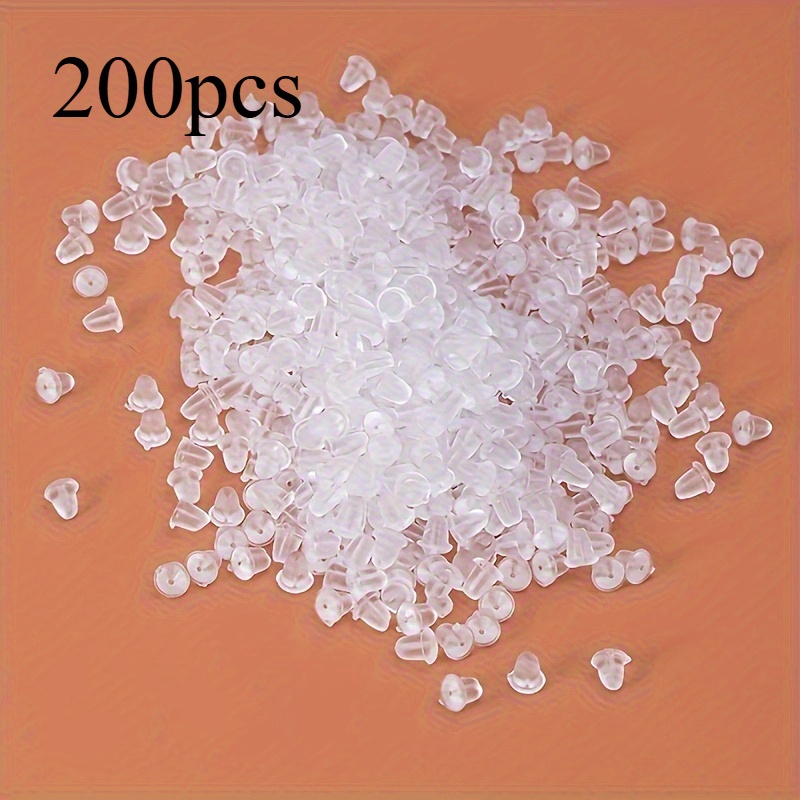 200 Transparent Silicone Earring Backs | Safe And Comfortable , Jewelry Making Must-have Item