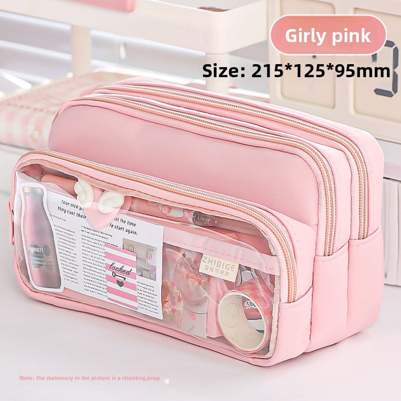 TEMU Pencil Case Large Size Fashionable Design Multi-functional Storage Bag For School Students