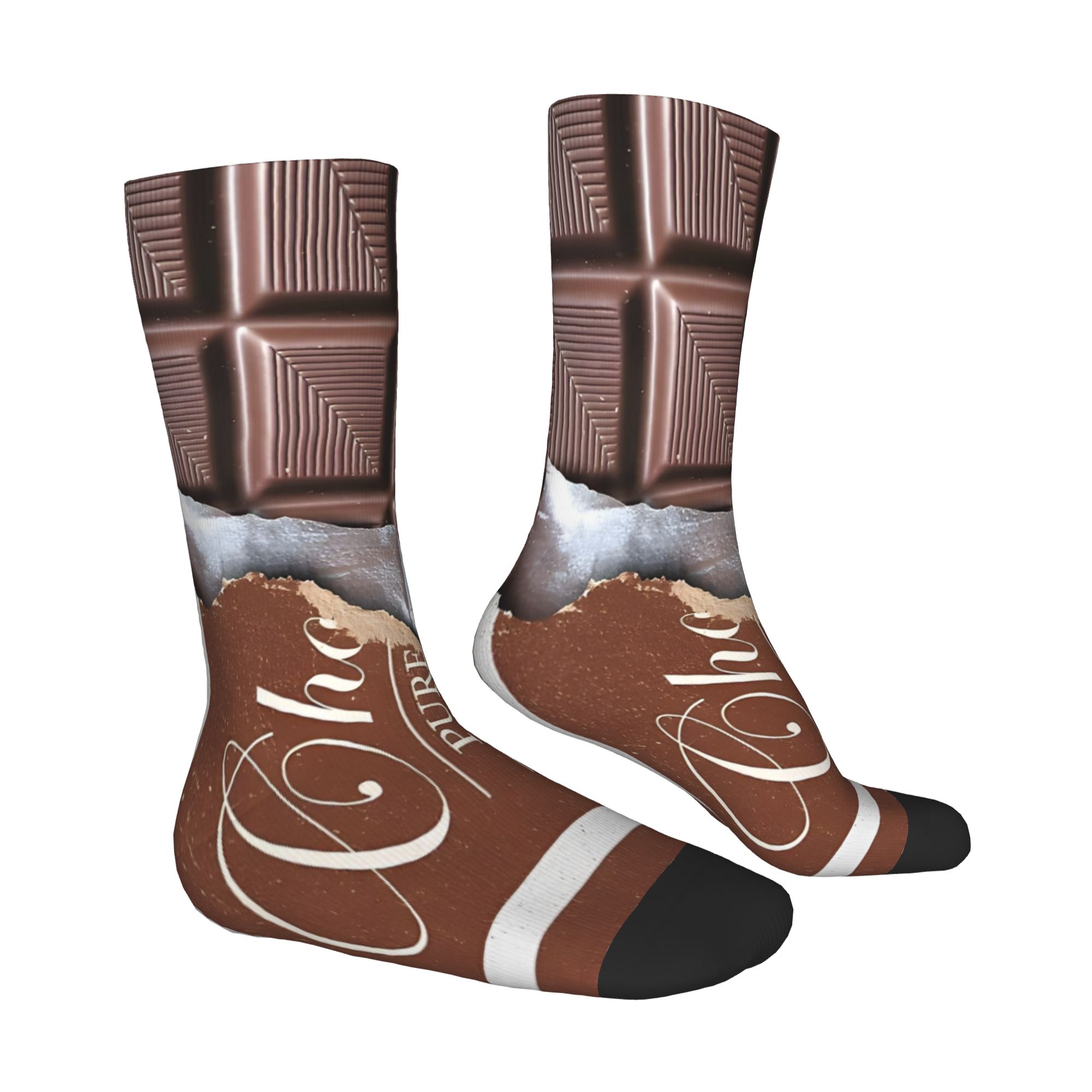TEMU Chocolate Bar Design Fun Socks Made Of, Unique And Novelty Socks