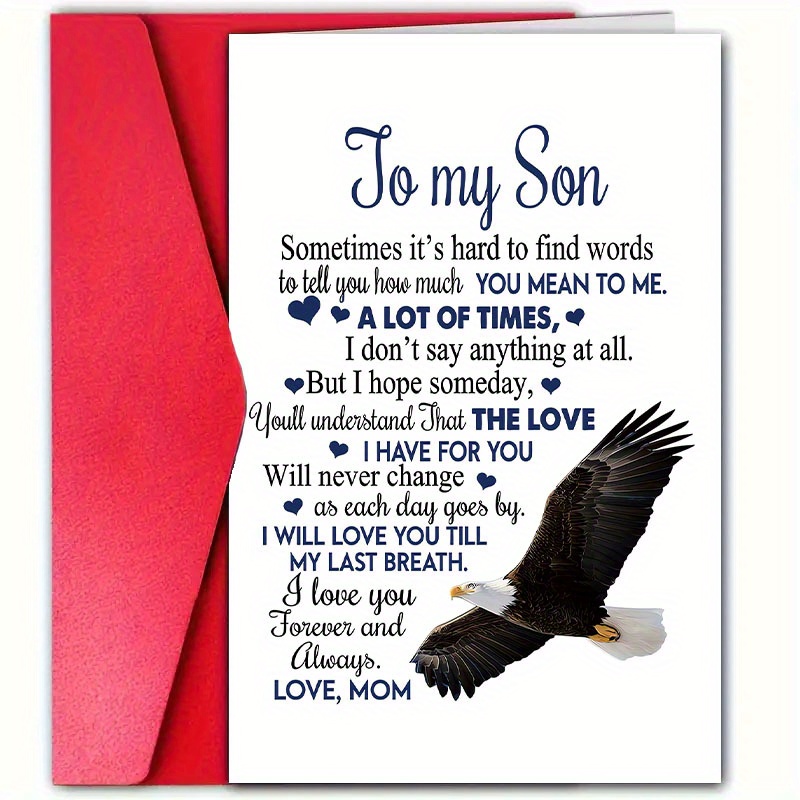 

1pc Mother To Son Greeting - 12cm X 18cm, , For Any