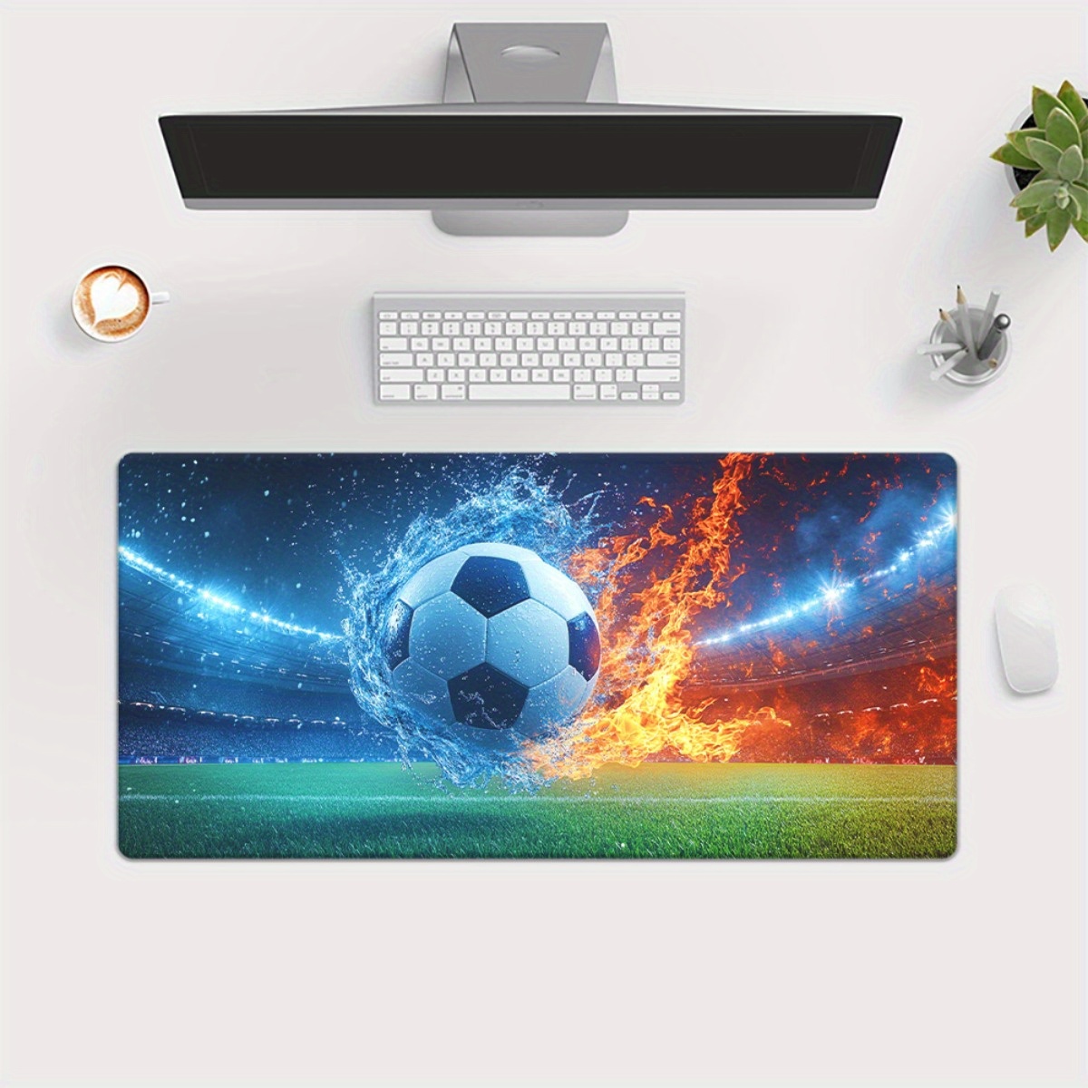TEMU 1 tapis de souris HD imprimé football pour bureau, tapis de souris XXL multifonctionnel, tapis de souris de jeu pour , tapis de bureau pour
