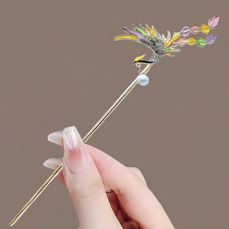 Vintage Phoenix Hairpin, Elegant Alloy Accessory for Weddings