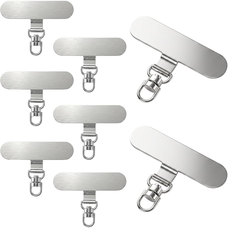 TEMU 8 unidades de conectores de cordón para teléfono de metal, piezas, conectores de correa para teléfono, adaptadores de clip de metal para de