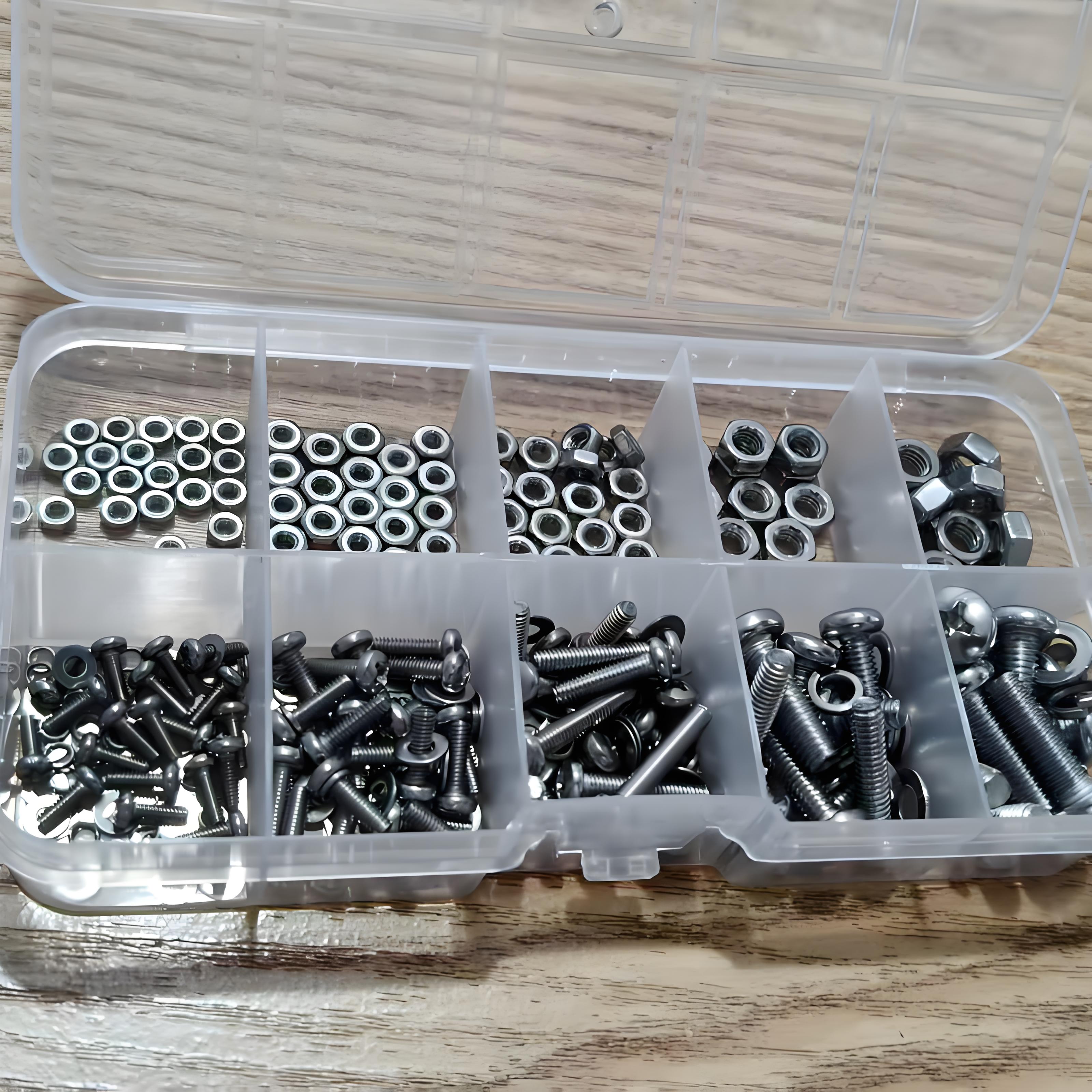Hex Nut And Set - 380pcs, Durable M2 M2.5 M3 M4 M5 Metric Sizes, Universal Fastener Tool Kit For Projects And Repairs