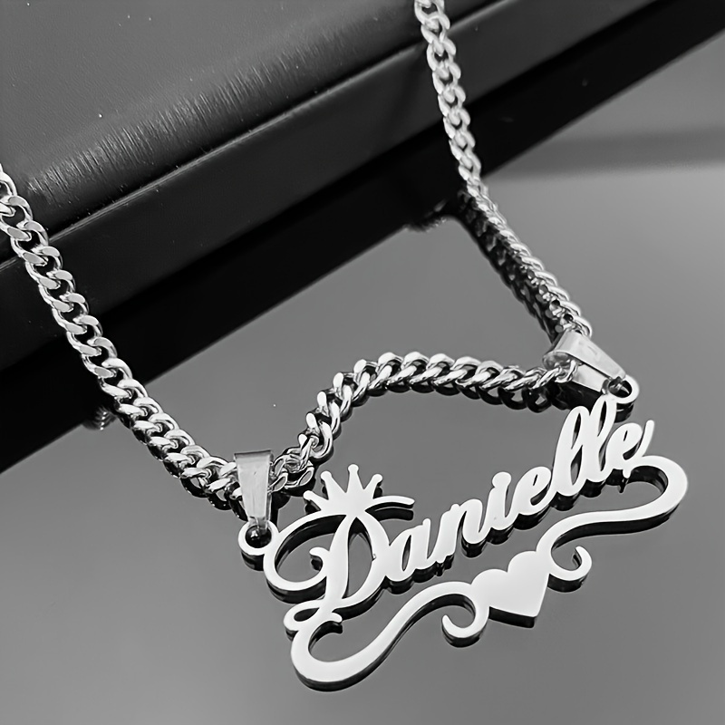 

[] 1pc Personalized Steel Necklace Engraved Pendant, For Personalized Necklace- For And -giving ( Notes Can Only Be In English, Other Languages Will Be Translated Into English)