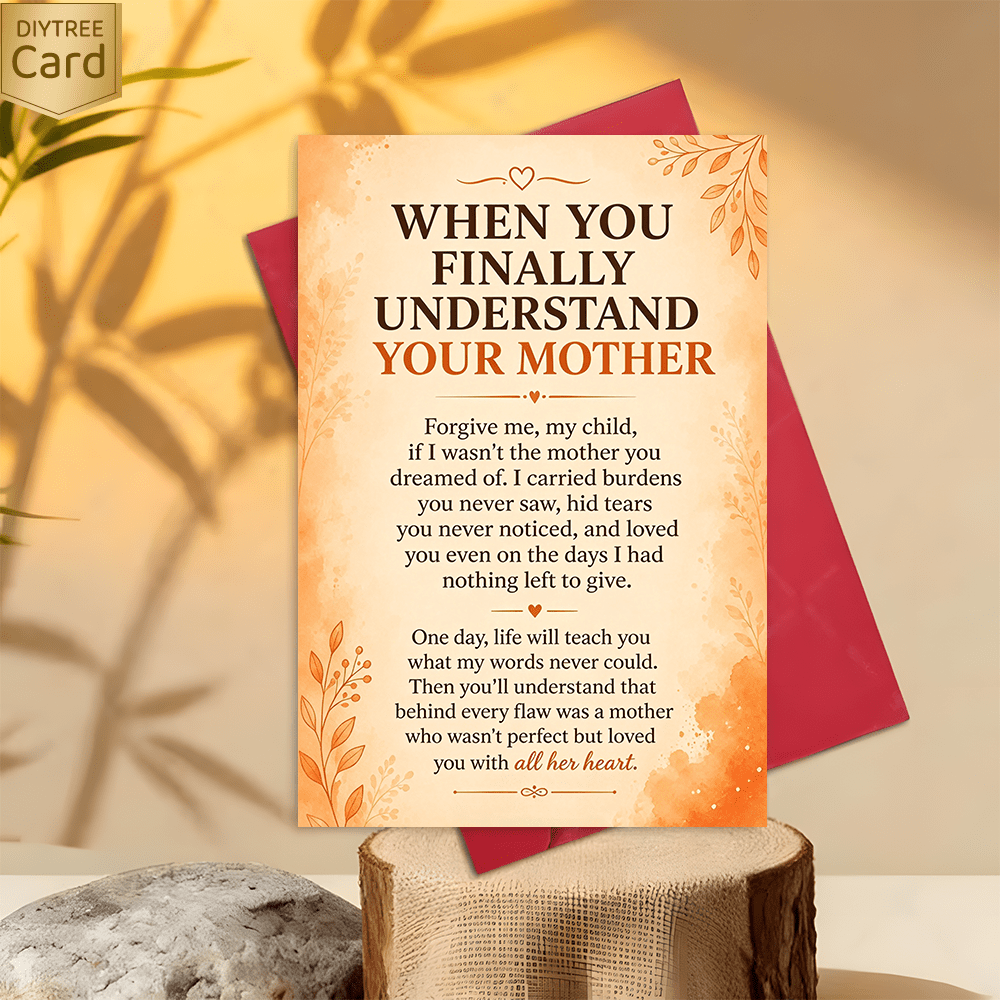 TEMU 1pc Mother Daughter Greeting Card, When You Your Mother, Emotional Message Card From Mom To Daughter, And Letter, Birthday Reconciliation Gift
