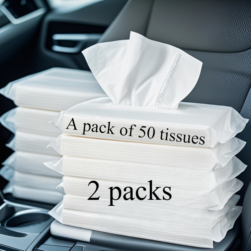 TEMU 2 Packungen mit je 100 Blatt, Auto-Spezifische Taschentücher, Weich und Bequem, Multifunktionale Taschentücher für Zuhause und Auto
