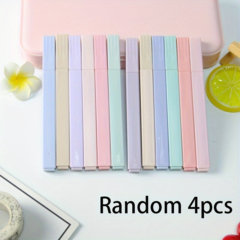 4pcs Set Of Highlighters With , Non-bleeding, Suitable For Bible Study And Journaling, Suitable For Students Over 14 Years Old, Perfect For School Supplies And Gifts, Random Colour