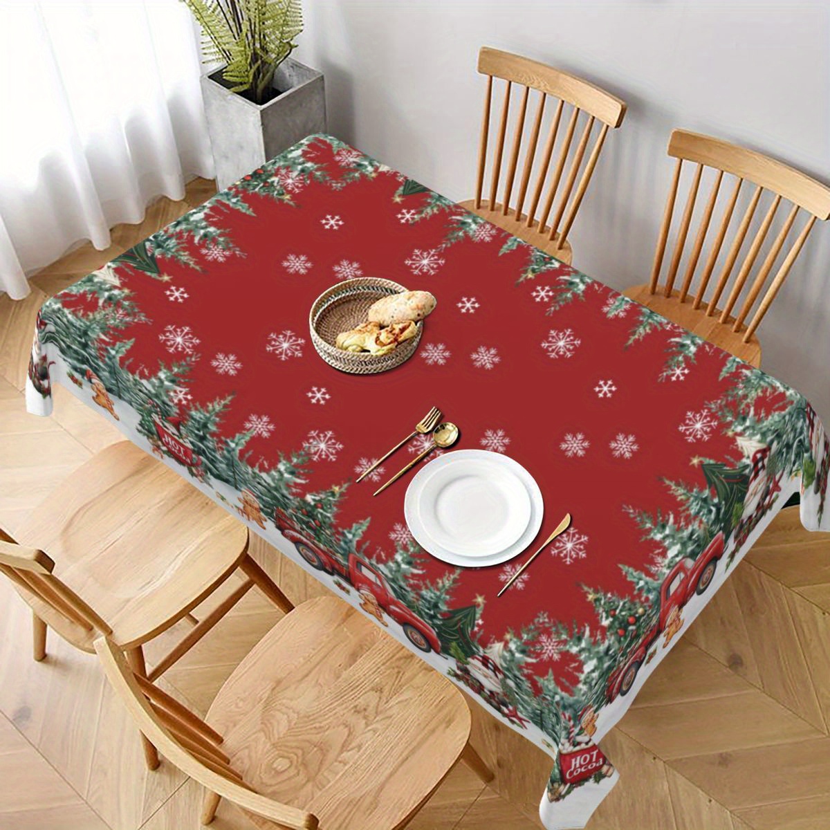 

Christmas Tablecloth - , & | Polyester, For Dining & Parties, Christmas Decor