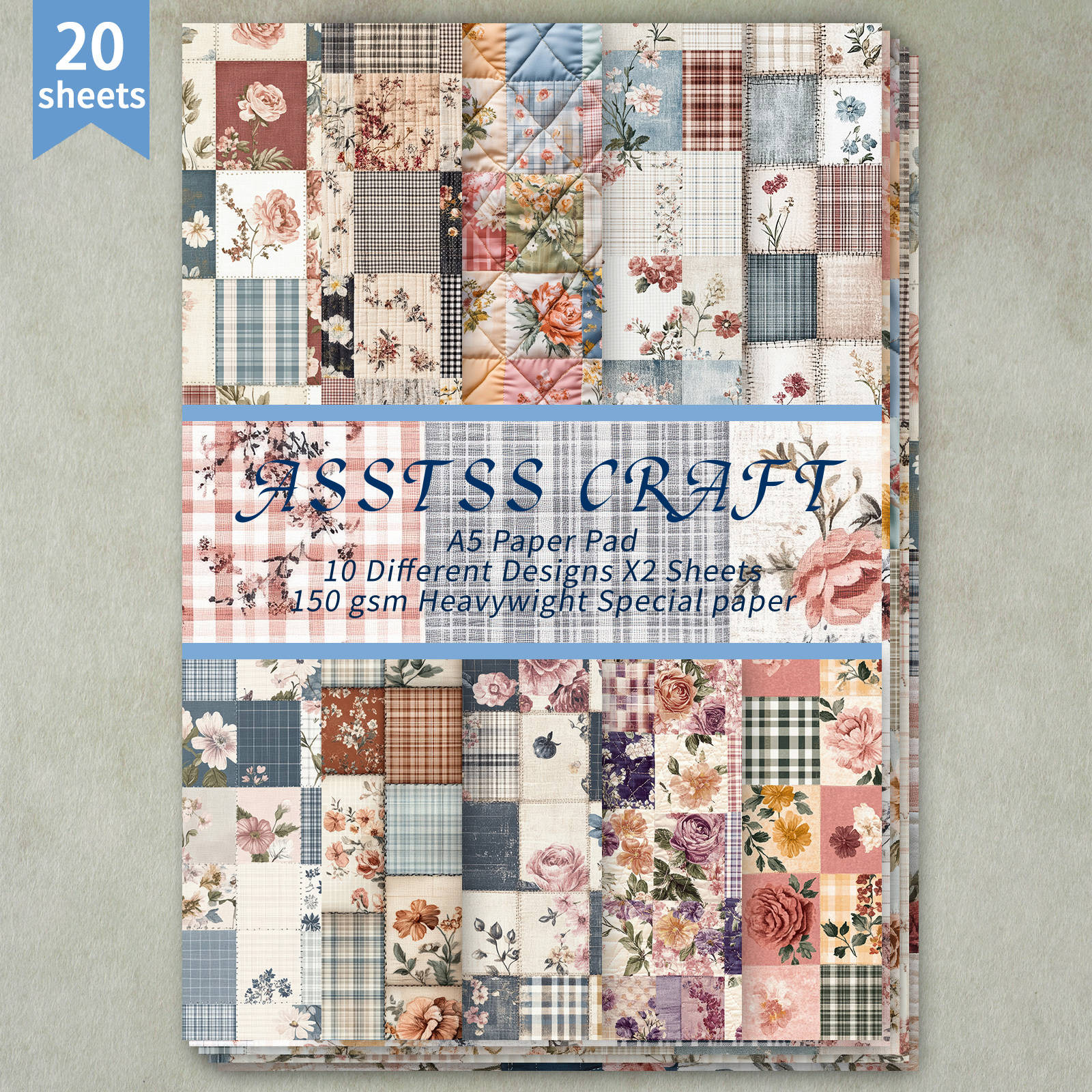 TEMU Asstss 20-sheet A5 Handmade Vintage Collage Paper Set - Junk Magazine Journals, Scrapbooking Supplies, Diy Craft Kits With A5 Size Sheets For