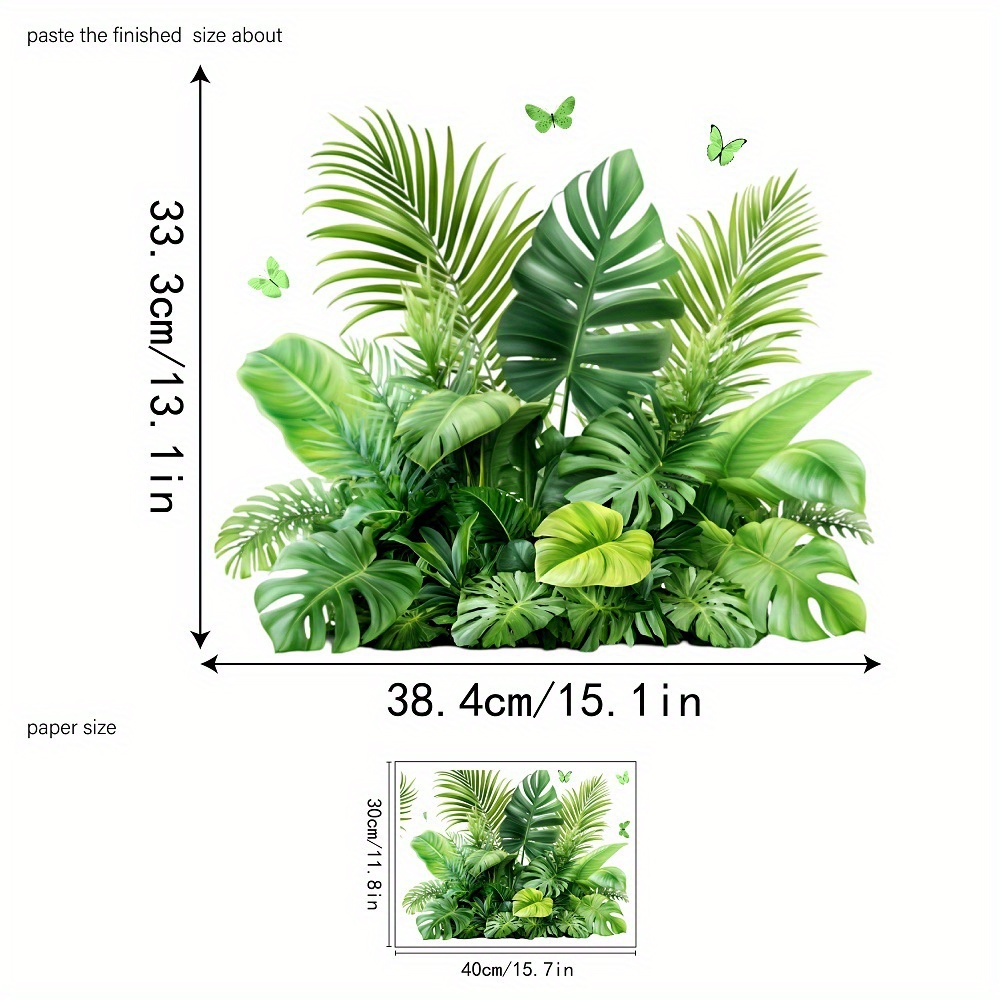 Image of 1pc Window Sticker - Realistic Monstera And Green Pattern, Pvc Electrostatic Adsorption Glass Door & Window Decoration, Modern Decoration, Easy Application Natural Theme Wall Art, Vibrant Plant Design