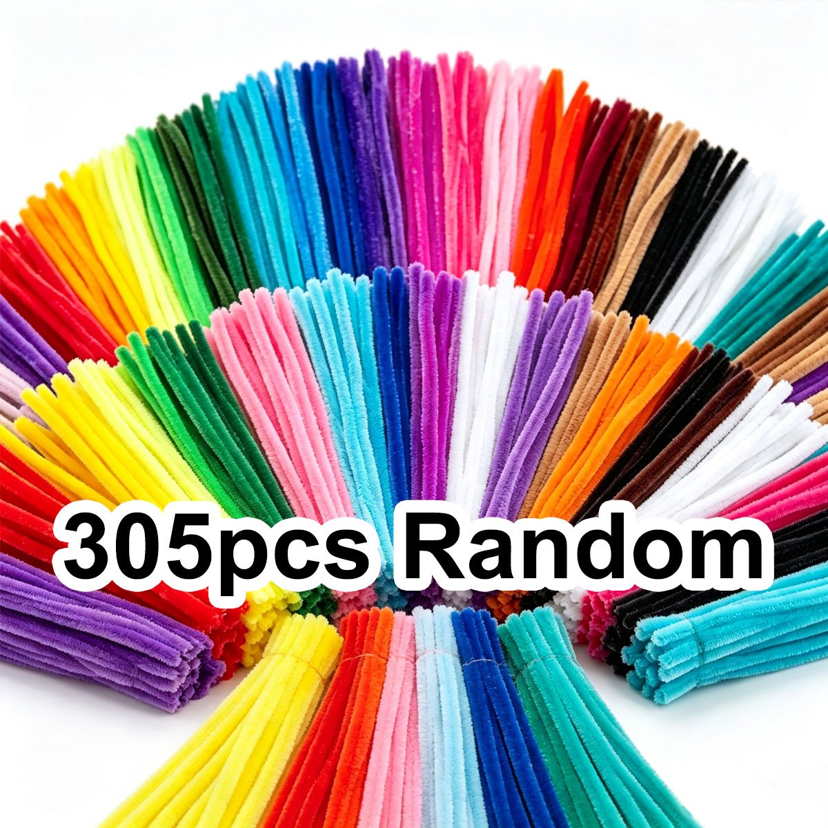 TEMU 305pcs Bulk Soft Pipe Cleaners – 11.8-inch Flexible Chenille Stems In Random Colors, Great Craft Supplies For Diy Art, Party Decor, Festival