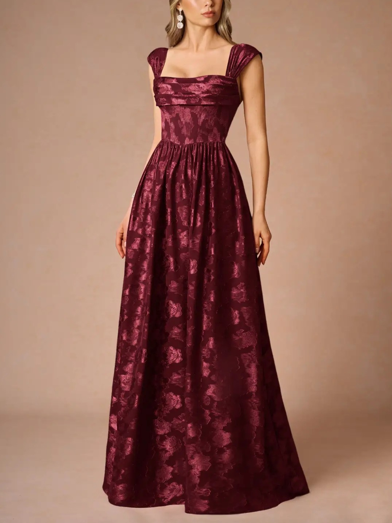 knee length elegant navy blue dress Knee-Length Semi-Formal Short-Sleeve Dress main image 1