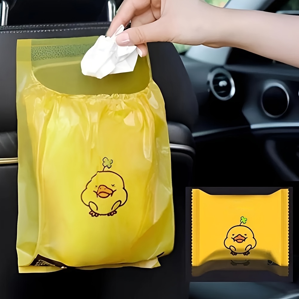 TEMU 30 Bags/pack Viscose Car Trash Bags, Hanging Multi-functional Cleaning Bags For Car , Compact, Convenient, And Cute Plastic Bags For Car Trash
