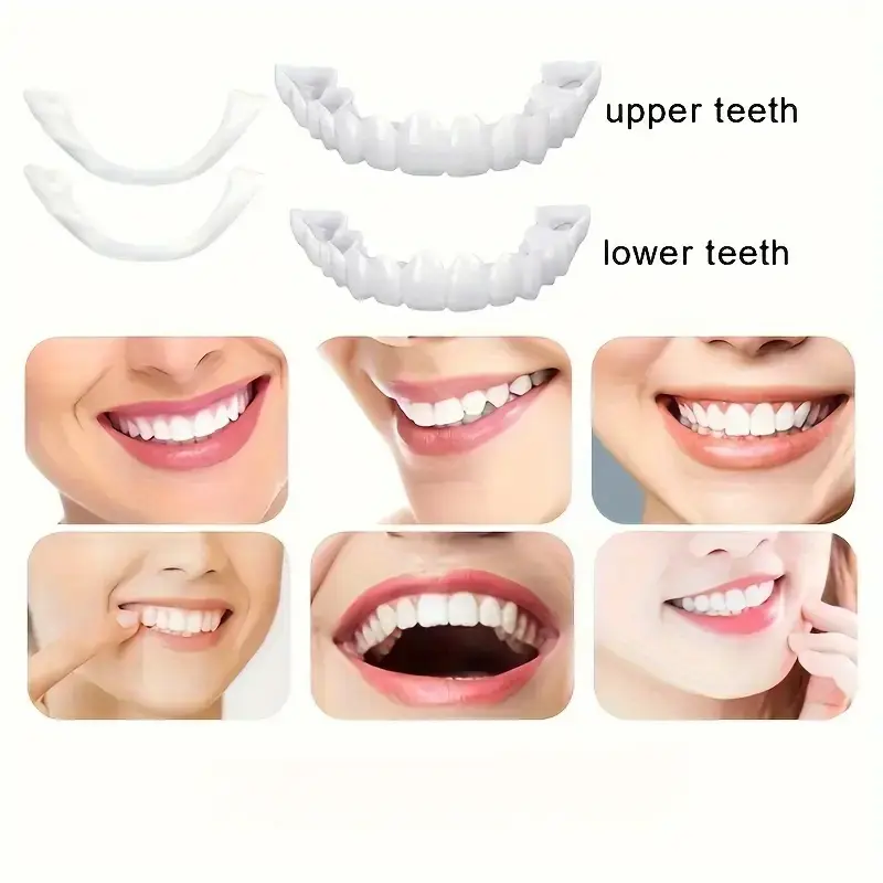 16pcs easy to apply temporary dentures with clasps natural comfortable veneers for smile restoration whitening effect male female smile restoration natural look veneers easy application details 5