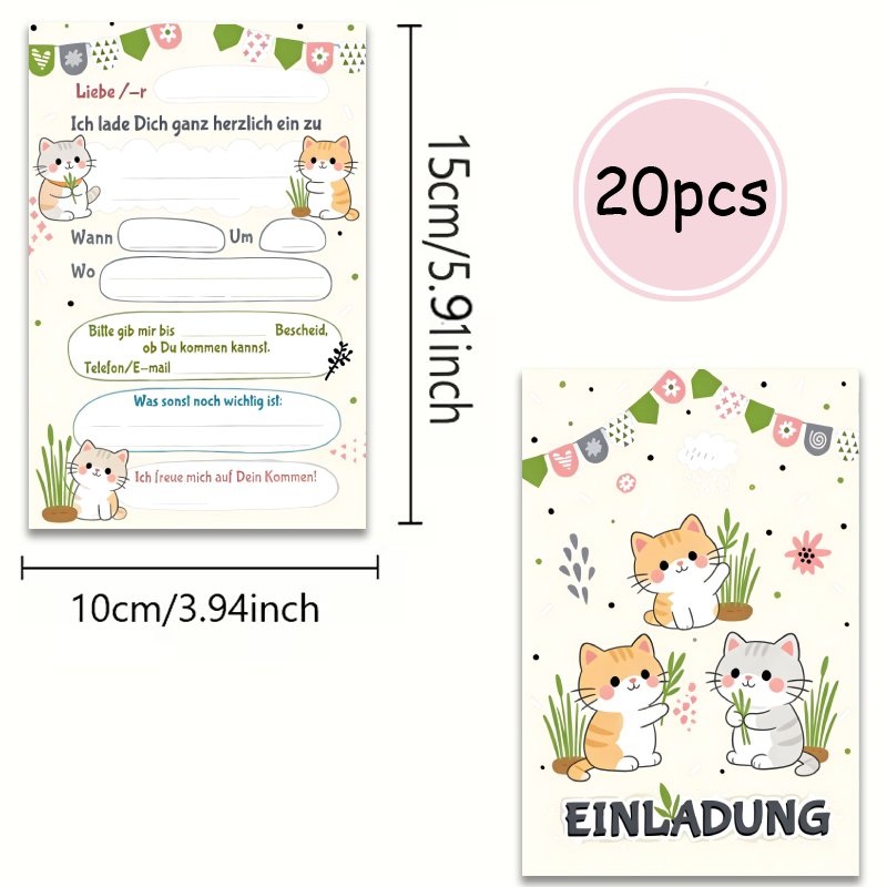 TEMU 20pcs Of Invitation Cards, Perfect For Different Festive Events Such As Parties, Birthdays, Weddings, Baptisms, And Anniversaries, Featuring A