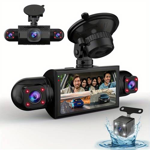 4k definition car cameras with 360 rotation front rear reversing cameras 1080p dash cameras loop recording night version gravity sensor wdr
