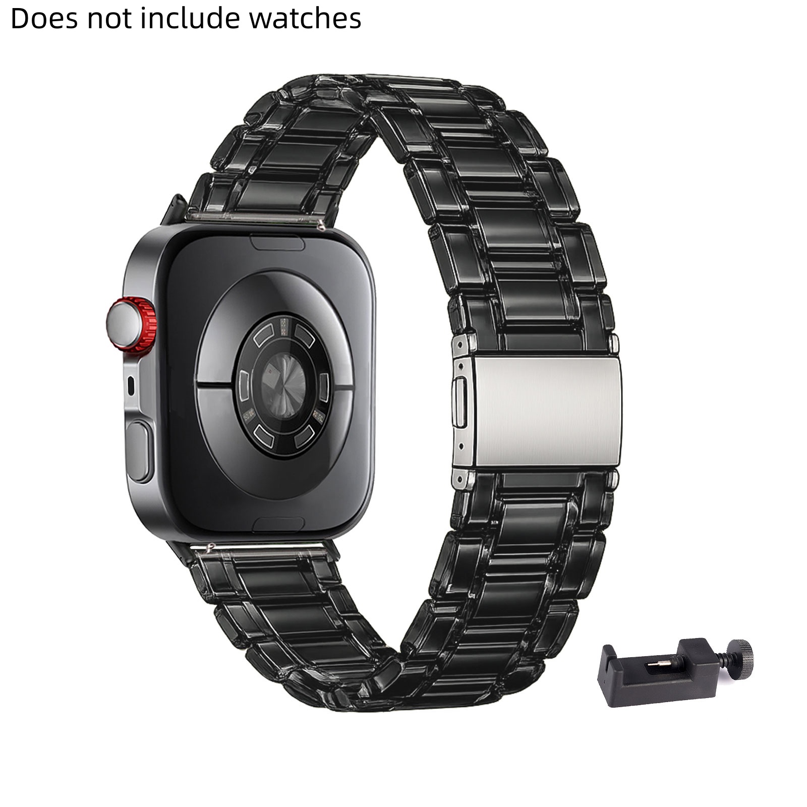 TEMU For Huawei Watch Fit 5/fit 5 Pro// Pro/fit 3 Transparent Acrylic Watch Band, Stainless Steel Double Folding Clasp Adjustable Wrist Strap With