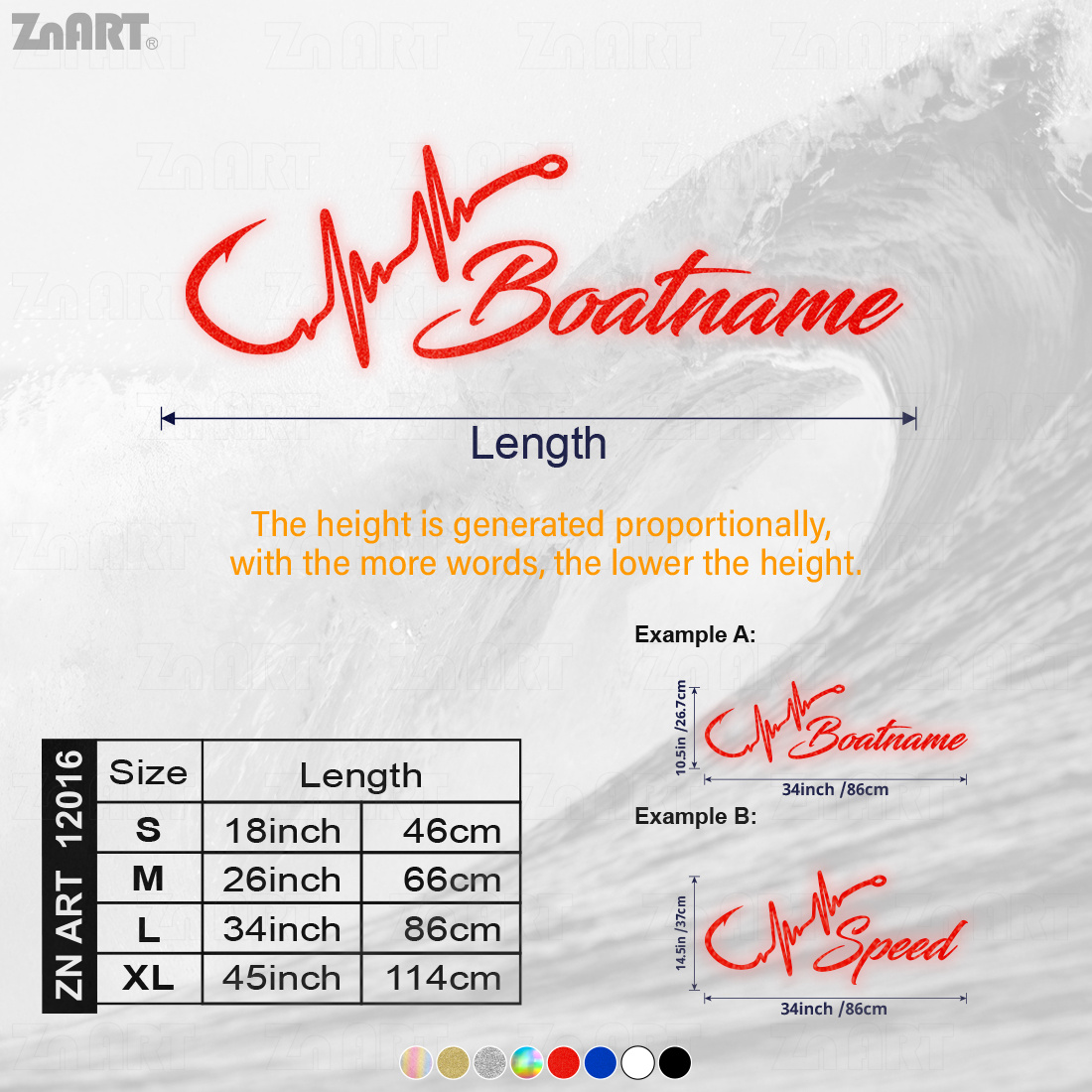 Custom Fish Hook Heartbeat Marine-Grade Reflective Boat Name Sticker