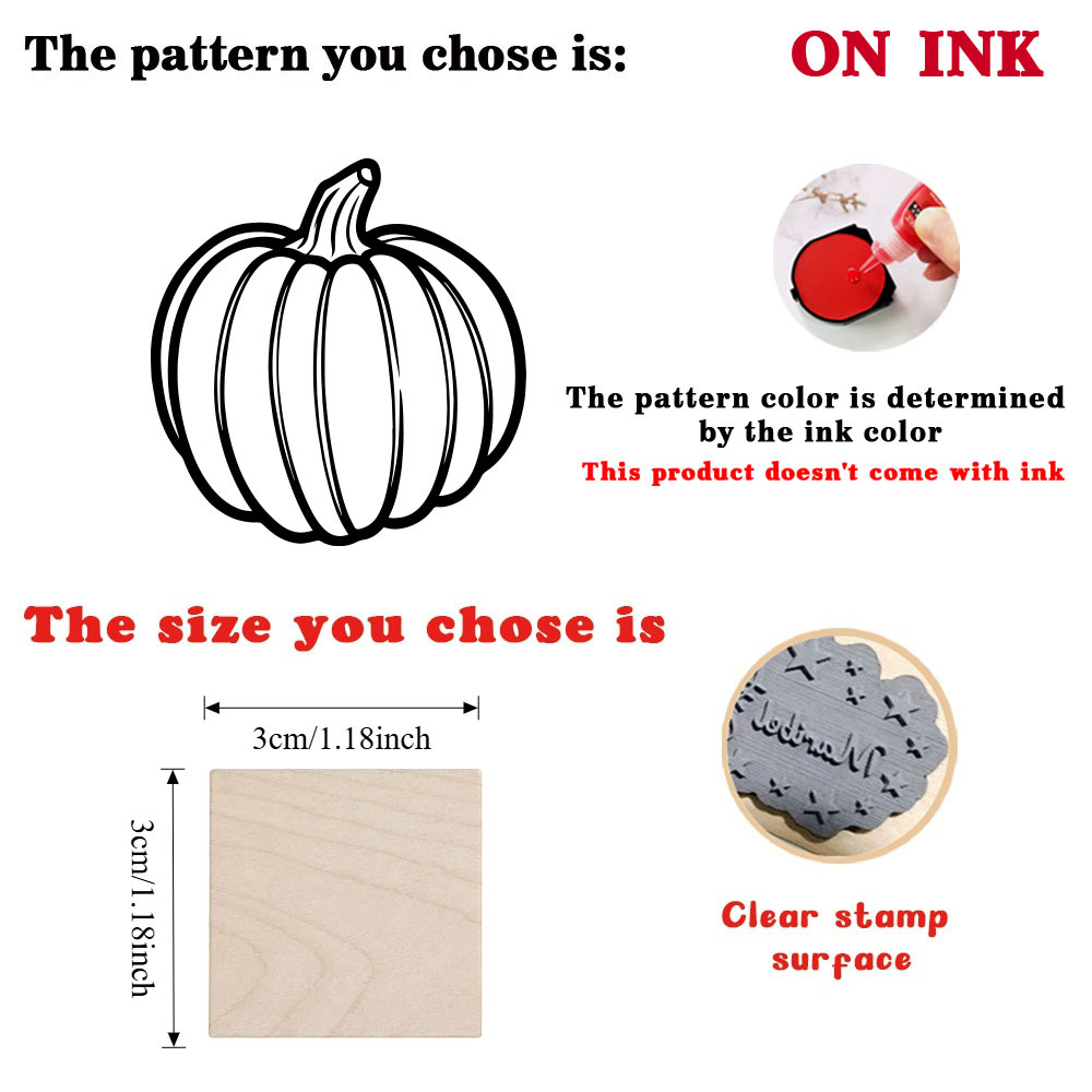 Wood Pumpkin Stamp for DIY Crafts and Card Making