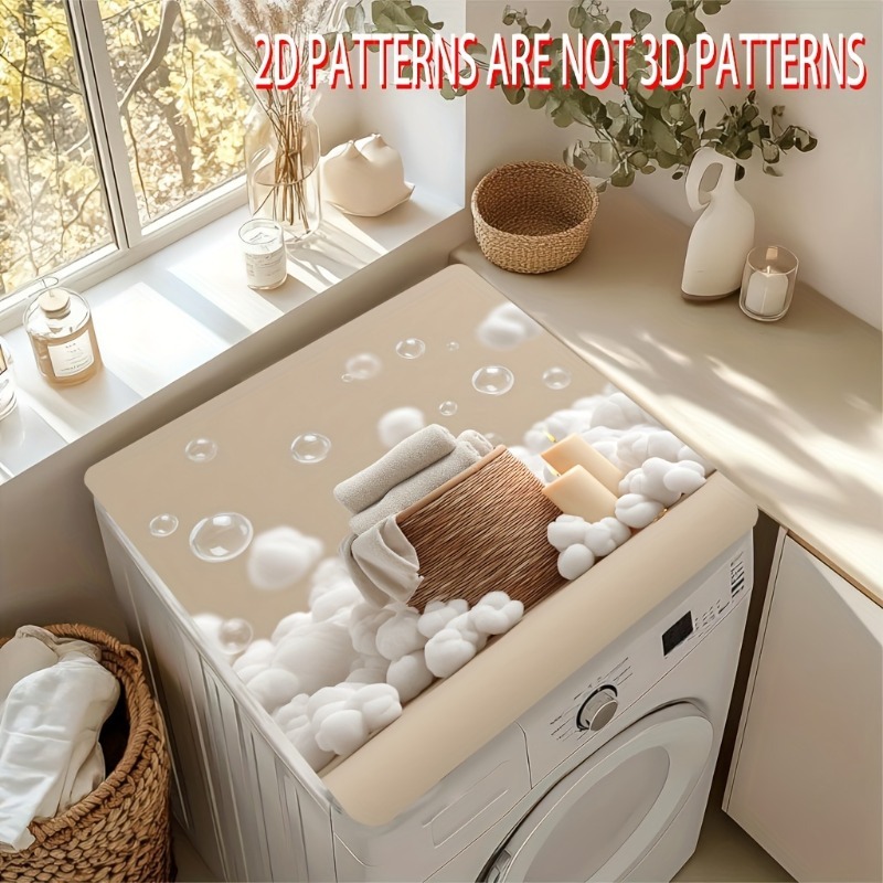 TEMU Nouveau Tapis de Buanderie Premium et Tendance, Lot de 1 Pièce, Imprimé Plat en Dimensions, Spécialement Conçu pour Lave-linge et Sèche-linge,