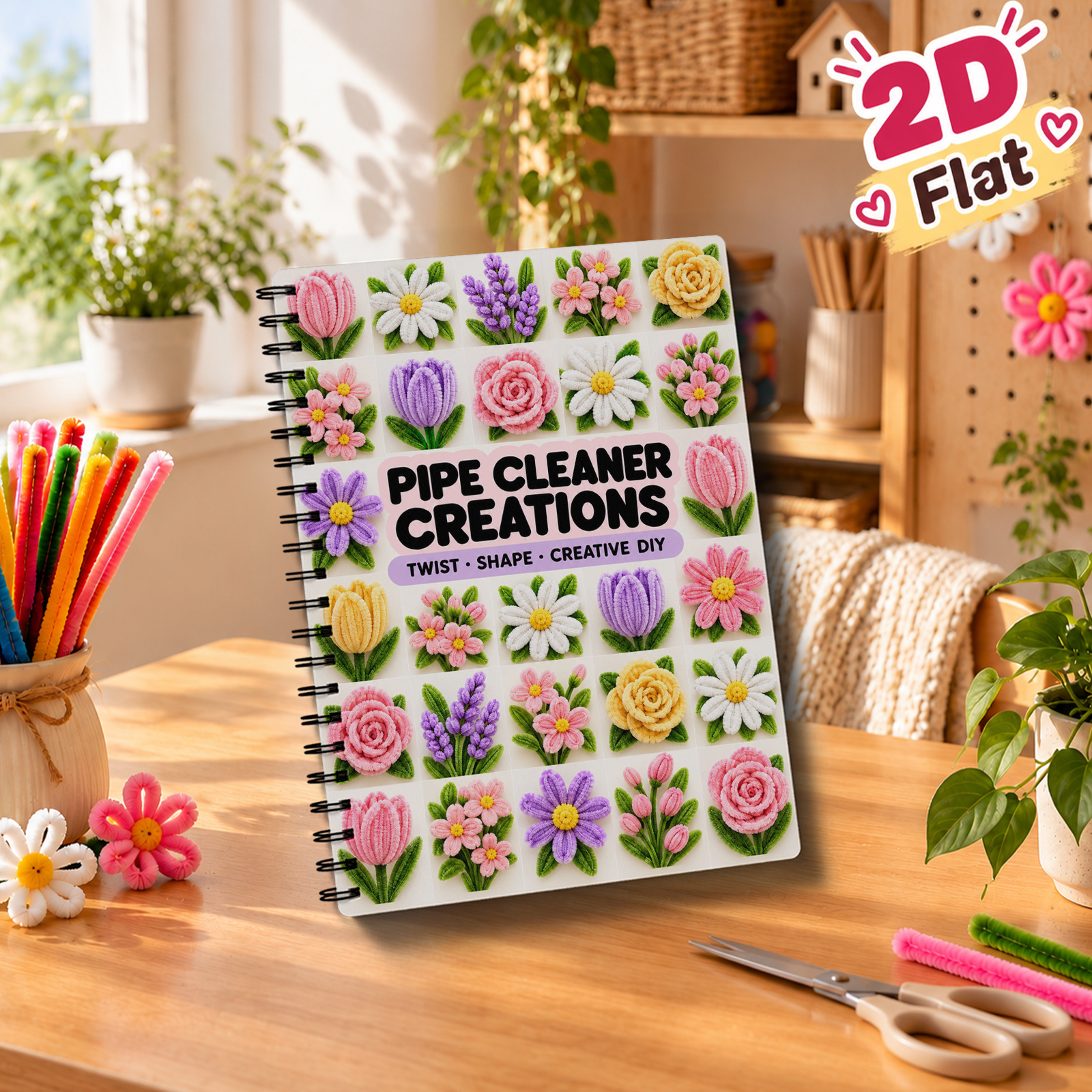 TEMU Pipe Cleaner Notebook, English Version, , Beginner Friendly Craft Projects, Step By Instructions, Easy For Students And Craft Lovers, Perfect