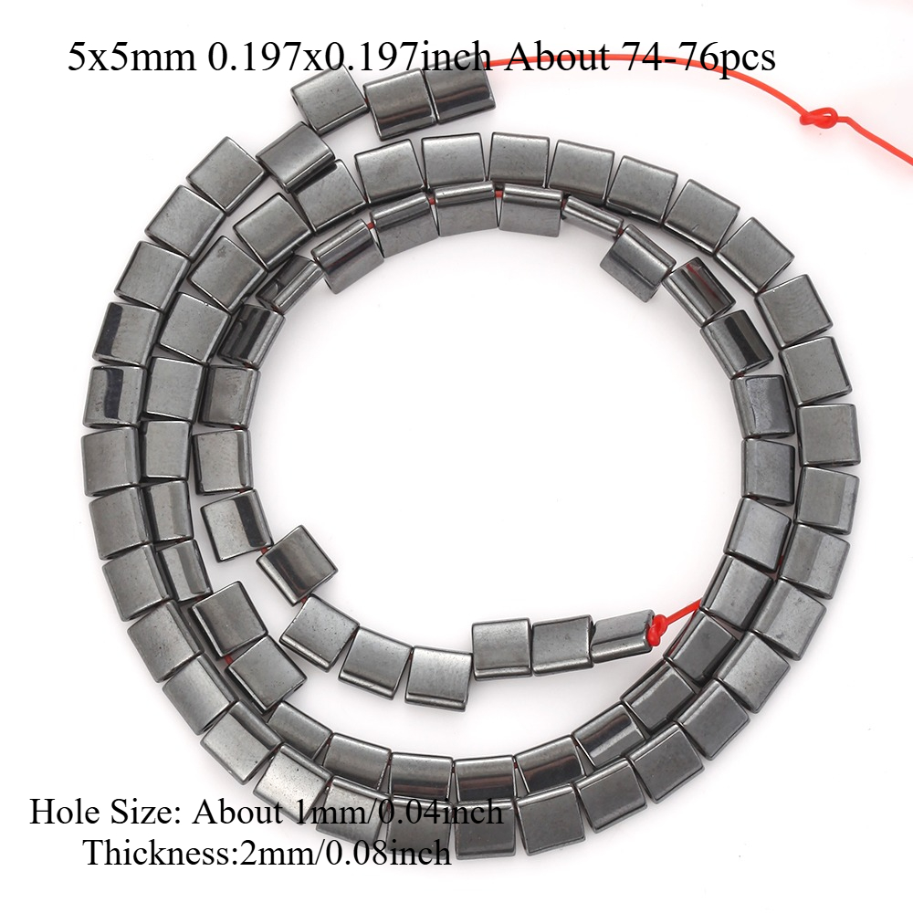 TEMU Perles d'hématite ASVRAI 5x5mm à double trou, perles entretoises rondes adaptées à la création de bijoux, bracelets et à faire soi-même,
