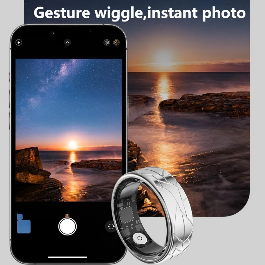 Fitness Tracker Smart Ring with Magnetic USB Charging, Multi-Sport Tracker, Long Battery Life - Stylish Golden Design, Suitable for Men And Women Father'S Day, Mother'S Day, Valentine'S Day Gifts
