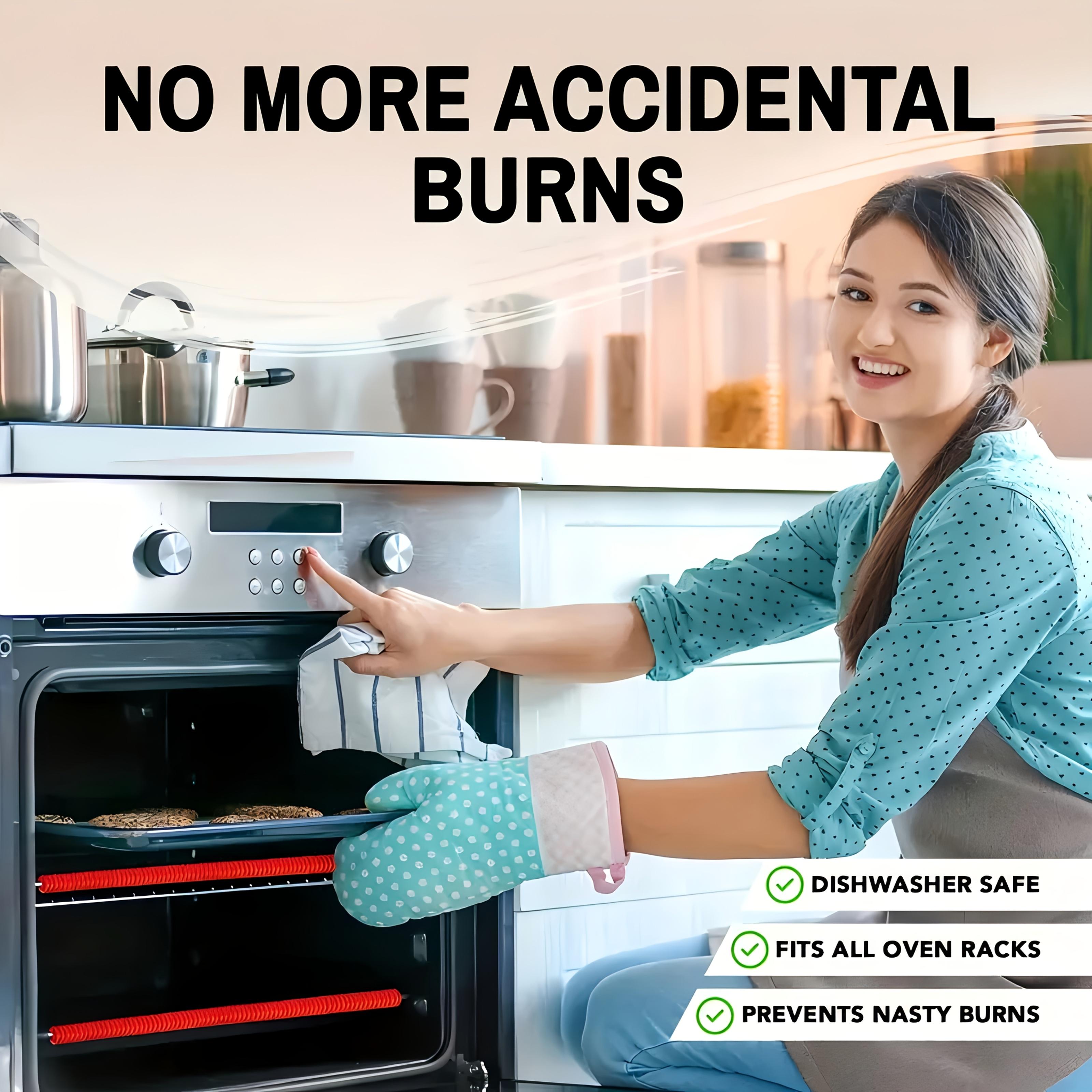 TEMU 2 Pack Silicone Oven Rack Edge Protectors | Heat-resistant, Anti-burn, Kitchen Oven Security Tool, Rv Kitchen Stove Enhancing Equipment