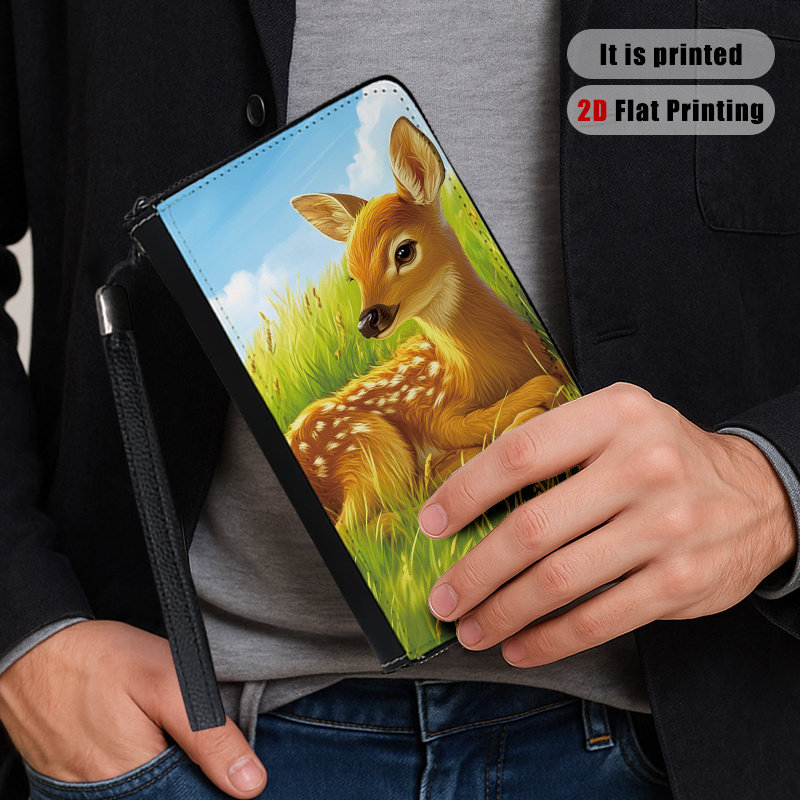 clutch homme nouveau avec serrure à combinaison, motif crocodile - Main Image