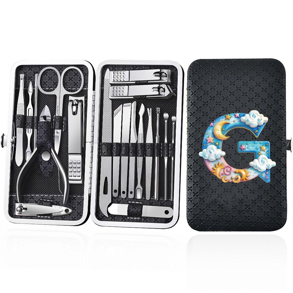 19pcs Portable Nail Clipper Set with Storage Box