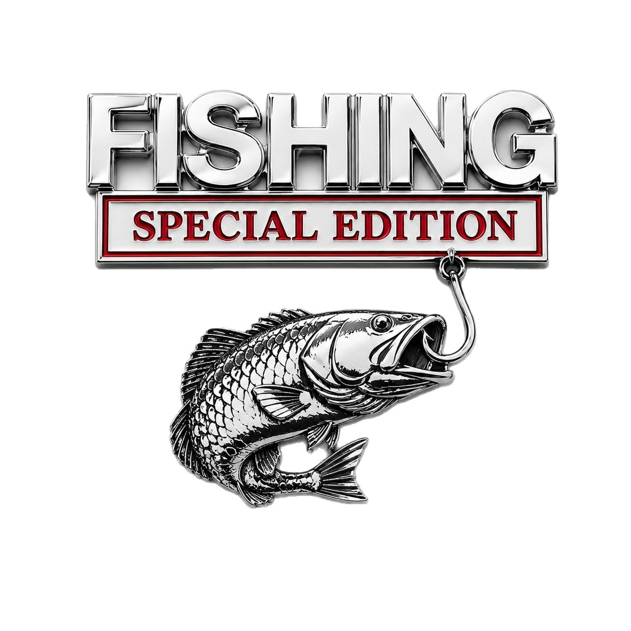 TEMU Fishing Theme Car Badge Emblem, Special Edition Fishing Style Vehicle Sticker, Decorative Auto Accessory For Car Exterior